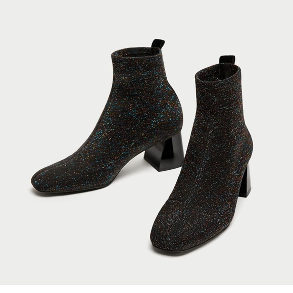 Last One!NWT Zara sparkling metallic ankle boots. - Picture 2 of 6